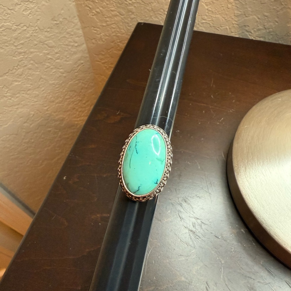 Turquoise Oval sterling silver  Ring
